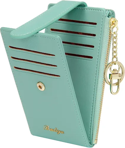 Vista 22 de Badiya Tarjetero para mujeres con RFID, carteras delgadas, plegables, tarjetero multifuncional, monedero