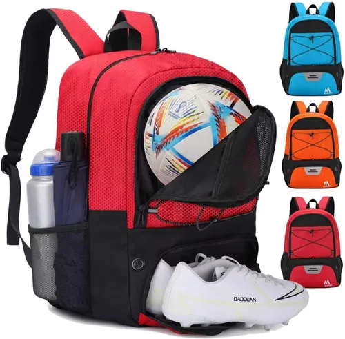 Vista 9 de Hsmihair - Bolsa de fútbol - Mochila de fútbol y mochila para fútbol, voleibol y baloncesto, con compartimento para pelota y tacos separados
