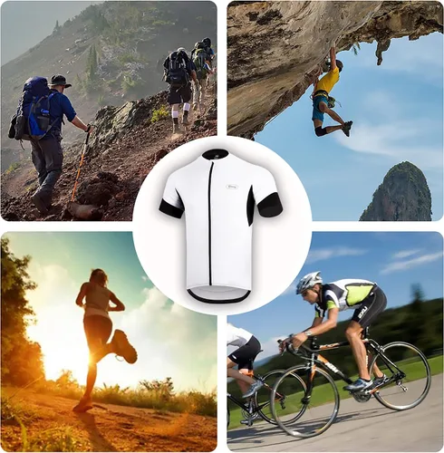Vista 7 de Cycling Bike Jersey for Men Short and Long Sleeve Bike Bicycle Shirts Biking Clothing Breathable Quick-Dry Shirt with Pockets