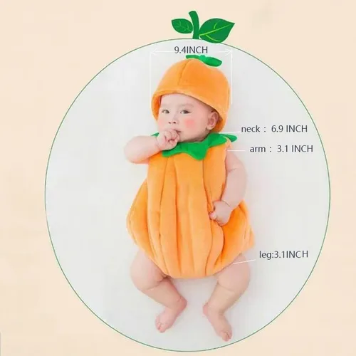Vista 2 de Disfraz de Halloween para bebé, plátano, pollo, calabaza, cosplay, para niños y niñas, para sesión de fotos, ropa de regalo