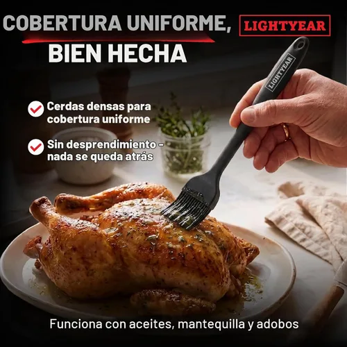 Vista 2 de Lightyear Cepillo de silicona para cocinar - Juego de brochas de pastelería Negro