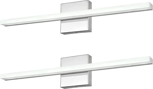 Vista 15 de Modernas luces LED de tocador para baño, 16 pulgadas, 9 W, luz diurna, blanco y negro, luces sobre espejo, accesorios de iluminación de tocador