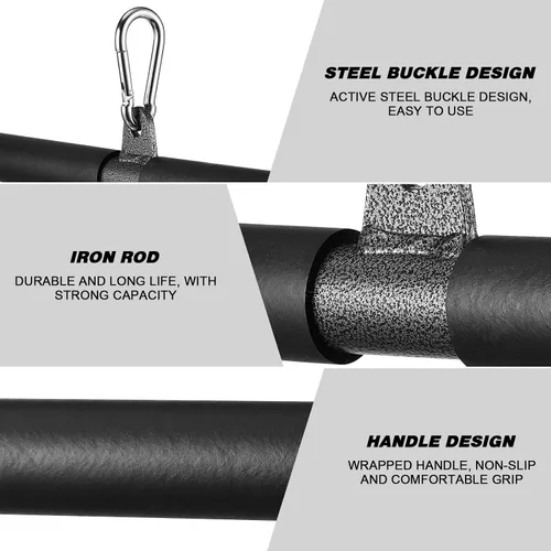 Vista 4 de WINOMO Barra recta giratoria de bricolaje, accesorios para máquina de pesas, barra de tracción de bíceps para gimnasio en casa, ejercicio, espalda
