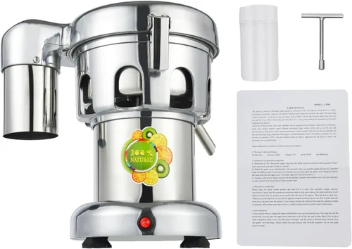Vista 2 de Extractor de jugo eléctrico de 370 W 110 V Máquina extractor de jugo comercial Extractor de jugo de acero inoxidable de frutas Extractor de jugo