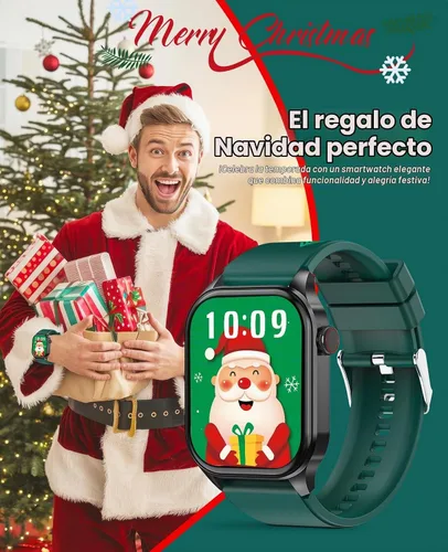 Vista 9 de SOUYIE Reloj inteligente con tema navideño 2025 para hombres y mujeres, Android iPhone, con llamada Bluetooth (respuesta/hacer llamada), rastreador