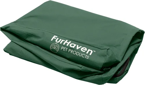 Vista 11 de Furhaven - Funda de repuesto para cama de perro resistente al agua, interior/exterior, con logo, Oxford Polycanvas, lavable - Castaño, jumbo plus