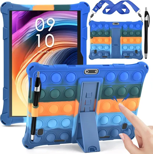 Vista 10 de DETUOSI Winsing 10 - Funda de silicona compatible con Dragon Touch Notepad K10, funda universal para tablet de 10 pulgadas, funda protectora Negro