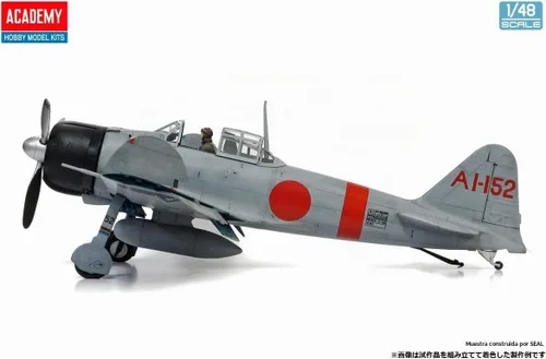 Vista 4 de Academy 12352 1/48 Armada japonesa Zero Ship Fighter Avión Tipo 21 Midway Battle Modelo de plástico