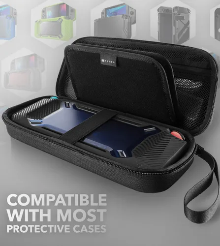 Vista 5 de Mumba Funda de transporte para Nintendo Switch OLEDSwitch, funda protectora de lujo para consola Nintendo Switch y accesorios (negro)