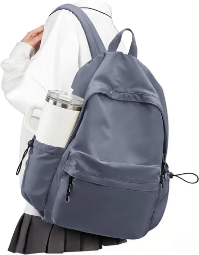Vista 9 de VECAVE - Mochila ligera para mujeres y hombres, mochila de viaje casual para portátil, A-Negro, Grande, Mochila