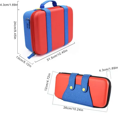 Vista 2 de Bolsa de almacenamiento multifunción de la máquina de juego para el interruptor rojo y azul