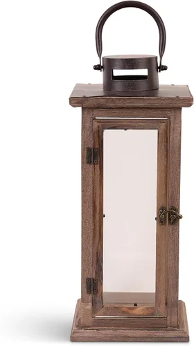Vista 9 de Koehler 10015437 - Farol rústico de madera para jardín, de 9 pulgadas, sin tamaño, color marrón