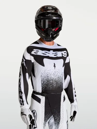 Vista 3 de Alpinestars Techstar Swan MX Jersey MX27 Colección Blanco/Negro