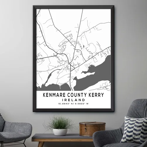 Vista 4 de Mapa de Kenmare County Kerry, Irlanda, Light 2 (12x16)