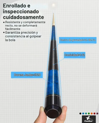 Vista 3 de Juego de 4 palos de billar de 18, 19, 20, 21 onzas en 4, 2 piezas de barra de billar con agarre 3D, palos de mesa de billar de 58 pulgadas