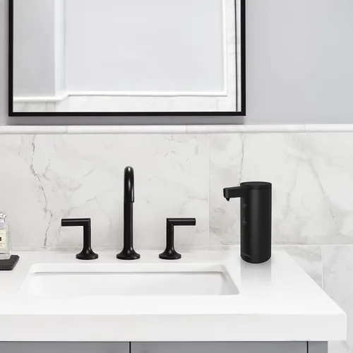 Vista 7 de Dispensador automático de jabón de acero inoxidable con sensor, dispensador de jabón infrarrojo, eléctrico, IPX5, impermeable, USB-C, sensor de Negro