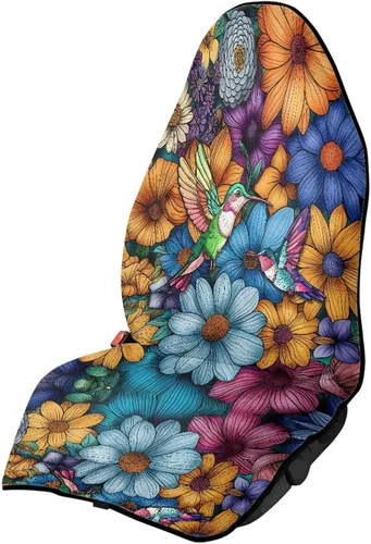 Vista 52 de Fundas de Asiento de Coche con Diseño de Sudadera de Girasol y Bandera Estadounidense para Coche, Camión, SUVs, Protector de Asiento Impermeable