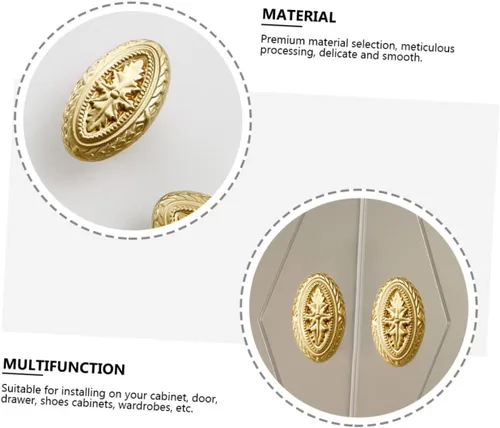 Vista 6 de Uonlytech Pomos de latón para manija de puerta, diseño de alivio, borde liso para muebles, oficina en casa