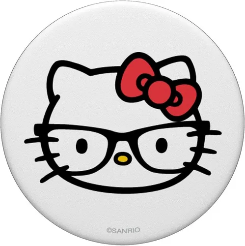 Vista 3 de Hello Kitty Big Face Nerd Glasses PopSockets Adhesivo PopGrip