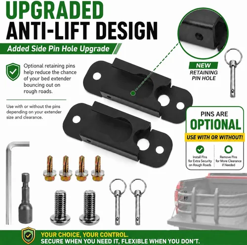 Vista 3 de JERBOR Kit de soporte extensor de caja de camión Upgreded con pasadores