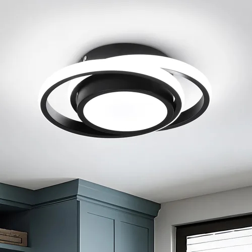 Vista 10 de CANEOE Lámpara de Techo LED Pequeña y Moderna, Dorada Redonda, Accesorios de Luz de Pasillo para Techos, Lámparas de Techo Interiores para Pasillo