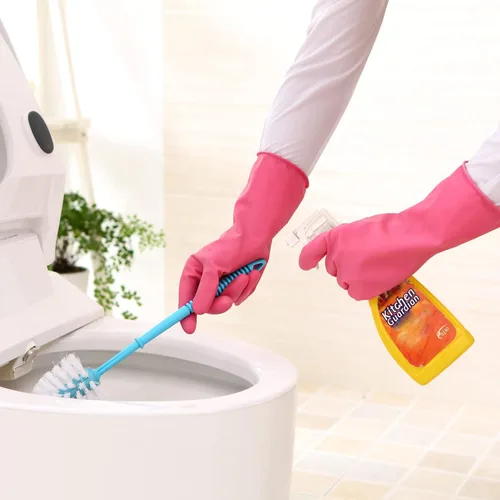 Vista 4 de Bamllum 3 pares de guantes de limpieza de goma para el hogar, guantes reutilizables para lavar platos para cocina, flexibles, duraderos e