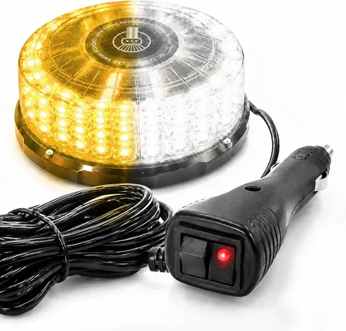 Vista 11 de 1 pieza luz de baliza ámbar, 96 luces LED magnéticas de baliza estroboscópica intermitente de seguridad, precaución, advertencia y emergencia
