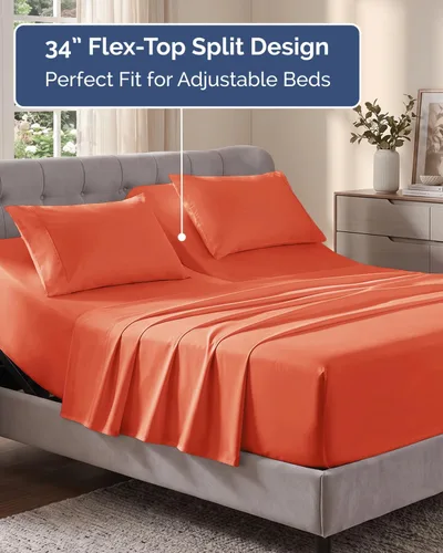 Vista 473 de Extra Deep Twin XL Sheet Set - 3 Piece College Dorm Room - White 01-Blanco