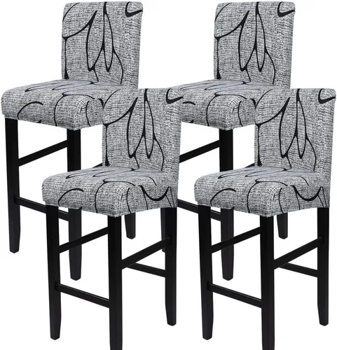 Vista 57 de SearchI Juego de 2 fundas para taburetes de bar, fundas de asiento de taburete elásticas y lavables, fundas para sillas de altura de mostrador