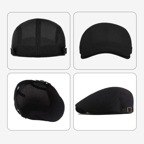 Vista 3 de meioro Gorra plana de malla para hombre, transpirable, de verano, boina, hiedra, gorra de hiedra, cabbie irlandés, Gatsby, conducción, sombreros