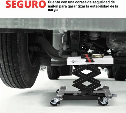 Vista 5 de Gato de transmisión de bajo perfil de 450 libras - Elevadro para reparación de automóviles de servicio pesado con rango de altura de 7-23 pulgadas
