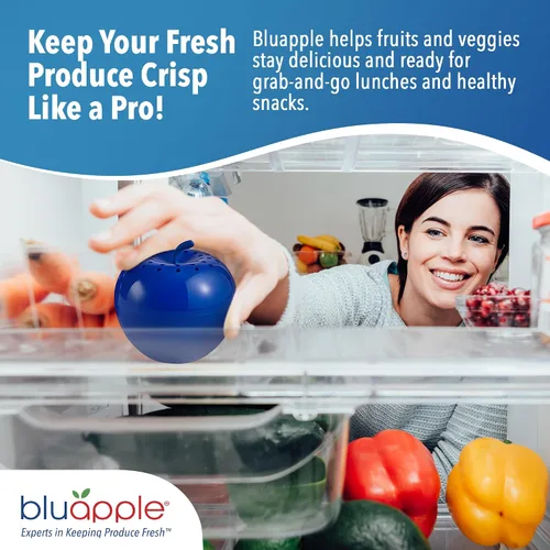 Vista 6 de Bluapple Produce Saver Absorbedor De Gas Etileno, Paquete De 2: Mantiene Las Frutas Y Verduras Frescas Por Más Tiempo En El Refrigerador Y Fruteros