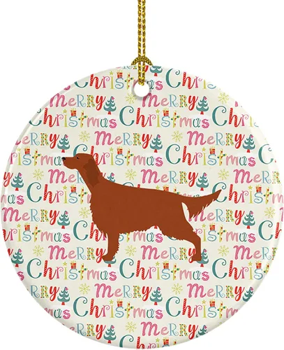 Vista 16 de Caroline's Treasures Affenpinscher - Adorno de cerámica con texto en inglés "Merry Christmas", multicolor para colgar en el árbol de Navidad
