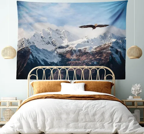 Vista 137 de Ambesonne Tapiz de arte afro, hombre negro fuerte con una corona de trazos impresión de pintura moderna, decoración de tela para colgar en la pared