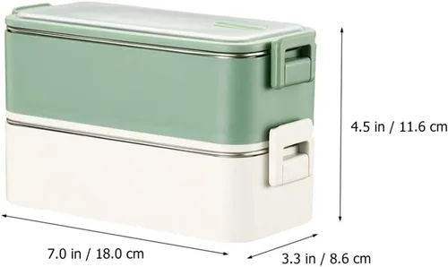 Vista 6 de Hemoton Bento Box - Contenedor de aperitivos apilable de acero inoxidable estilo japonés asiático para preparación de alimentos para el hogar