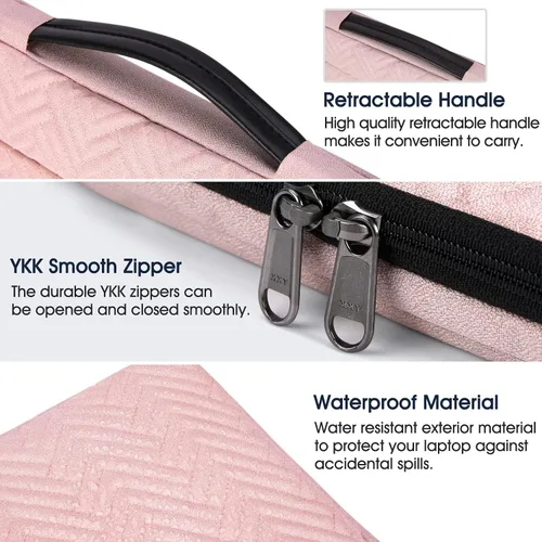 Vista 3 de Funda para laptop de 14 pulgadas, funda impermeable con asa para laptop, bolsa protectora para computadora de negocios compatible