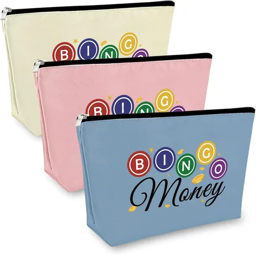 Vista 13 de Sfodiary Bolsa de maquillaje cosmético para amantes del bingo - Regalos de casino para mujeres, Bolsa de maquillaje de regalo para amantes del bingo