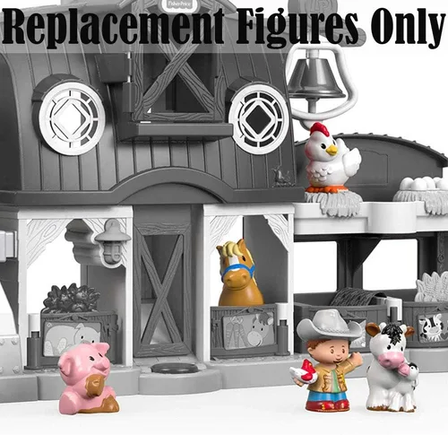 Vista 4 de Piezas de repuesto para Little People Farm - Fisher-Price Animal Friends Farm DWC31 y CHJ51 ~ Figuras de repuesto ~ Vaca con ternero, cerdo