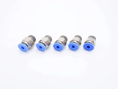 Vista 9 de Conexión de conexión de 1/2" OD x 1/2" macho NPT rosca, línea de agua recta macho neumática, conectores de empuje rápido (paquete de 4)
