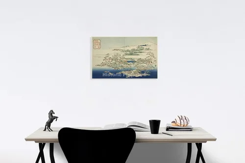 Vista 2 de Impresión histórica pictórica: El sonido del viento en los pinos en Ryuto, desde ocho vistas de las islas Ryukyu, Katsushika Hokusai, C 1832