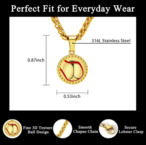 Vista 3 de Collar con colgante deportivo para hombres, mujeres, adolescentes, fútbol, baloncesto, béisbol, fútbol, deportes, regalos para fanáticos del