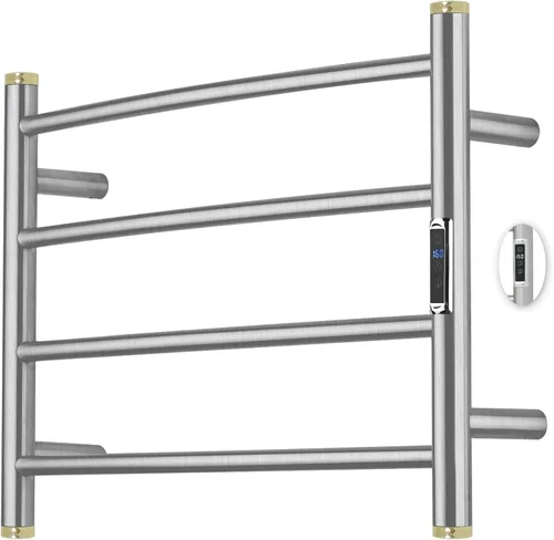 Vista 10 de Toalleros térmicos para baño, calentadores eléctricos de toallas para montar en la pared con temporizador y control de temperatura, calentador