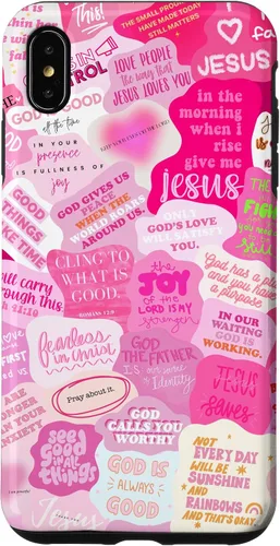 Vista 11 de Funda estética para iPhone 16 con versículos bíblicos cristianos con citas positivas
