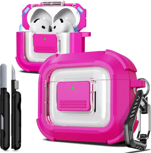 Vista 215 de R-fun Funda de carga compatible con AirPods de 2ª generación 2019, 1ª generación 2016, protección completa contra caídas, tapa desplegable