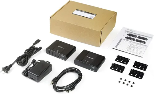 Vista 5 de StarTech - Extensor USB 2.0 de 4 puertos a través de concentrador de red Ethernet/IP de hasta 330 pies Adaptador extensor USB a través de Gigabit