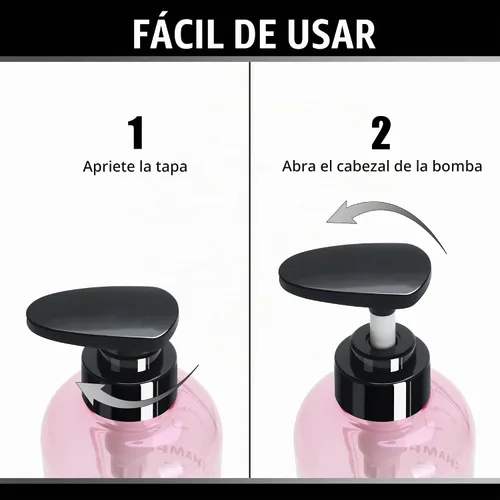 Vista 5 de Juego de dispensador de champú y acondicionador, 3 piezas, 16.9 Rosa claro