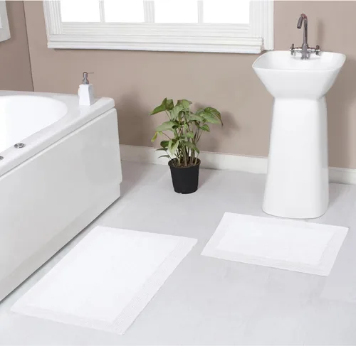 Vista 70 de Home Weavers Luxury Collection 100% Cotton Reversible Bathroom Rugs Set, Washable Rug, Soft Cotton Extra Soft and Absorbent Bath Rug, Kitchen Mat, 2