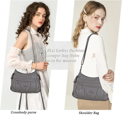 Vista 6 de Angelkiss - Bolsos cruzados para mujer, bolsos de hombro para mujer, bolsos y monederos medianos de piel sintética