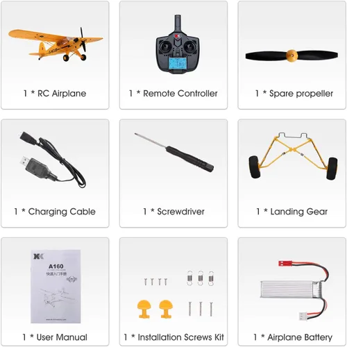 Vista 9 de GoolRC WLtoys XK A160 Avión a control remoto, 2.4 GHz, 5 canales, sin escobillas, avión de control remoto para adultos, avión RC con modo 3D/6G