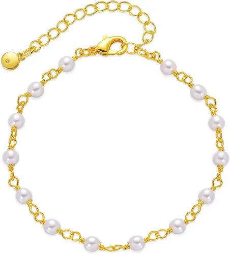 Vista 13 de Tobillera para mujer, chapada en oro de 18 quilates, tobillera con dije de oro, impermeable, para verano, playa, cadena de pie, joyería para regalos